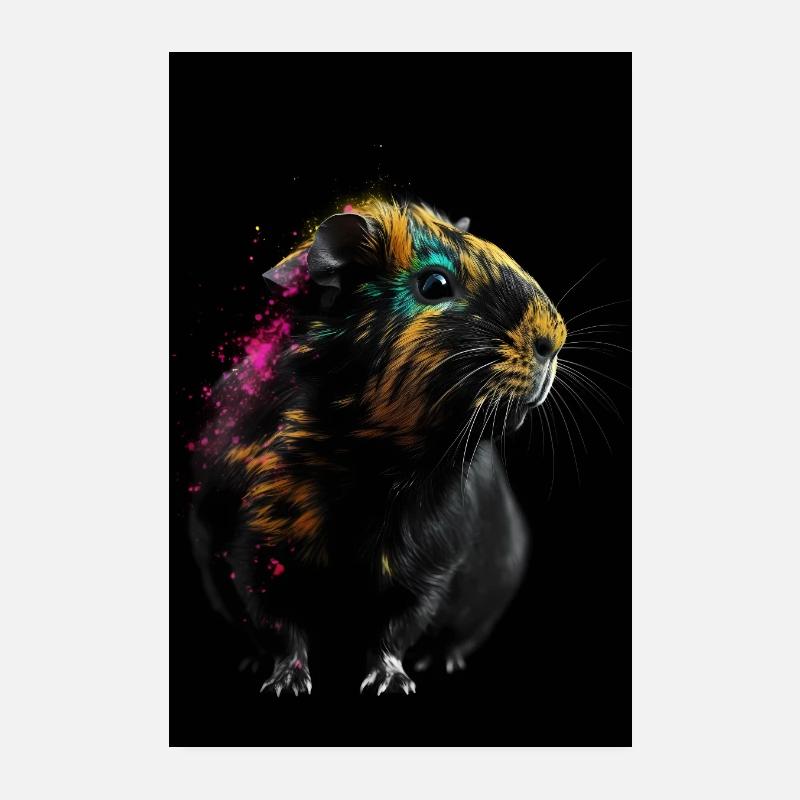 Guinea Pig Silhouette Poster 20x30 cm
