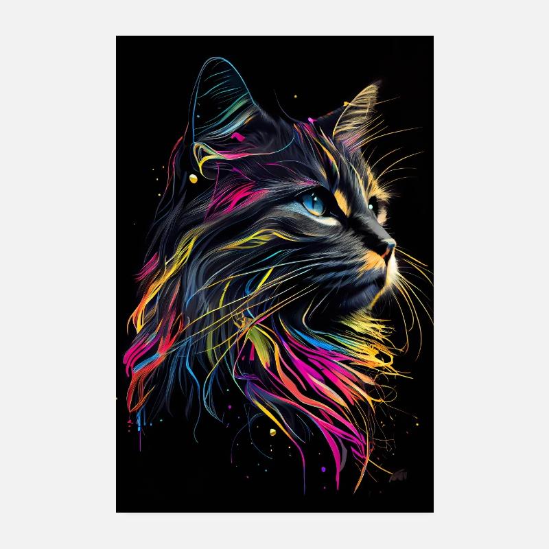 Abstract Cat Poster 8" x 12" (20x30 cm)