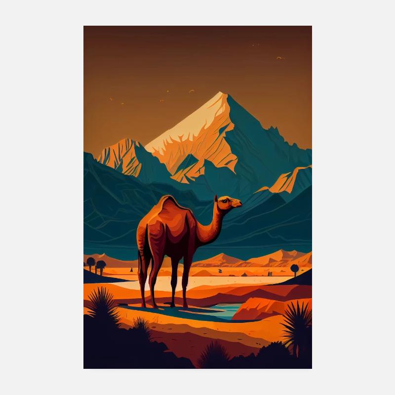 Camel Nature Egypt Poster 20x30 cm