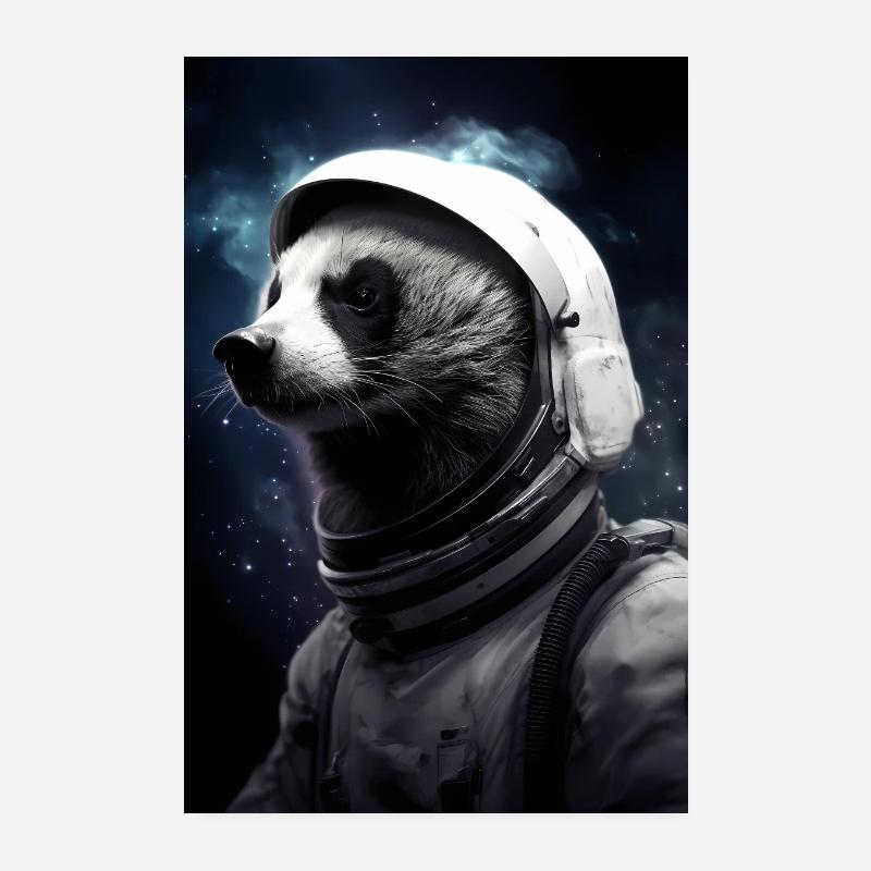Honey Badger Astronaut Poster 20x30 cm