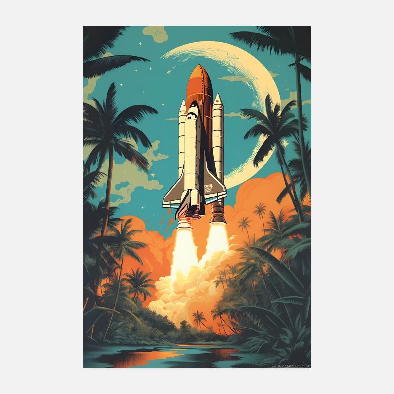 Astronaute de fusée Espace Poster 20 x 30 cm