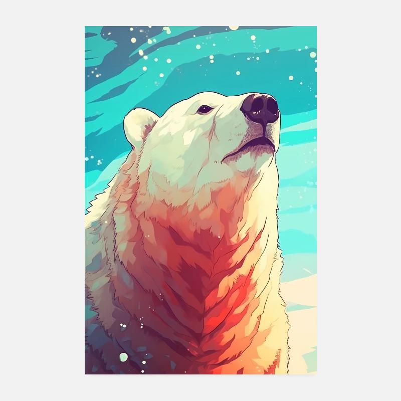 Eisbär Eisbären Tier Nordpol Animals Poster 20x30 cm