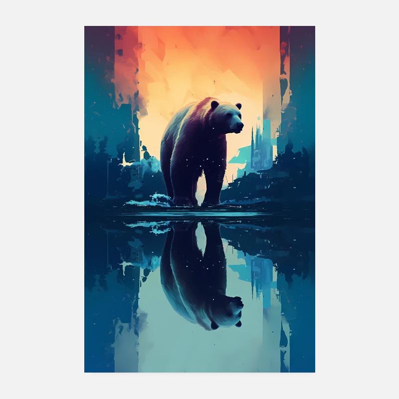 Polar Bear Polar Bear Animal North Pole Artwork Poster 8" x 12" (20x30 cm)