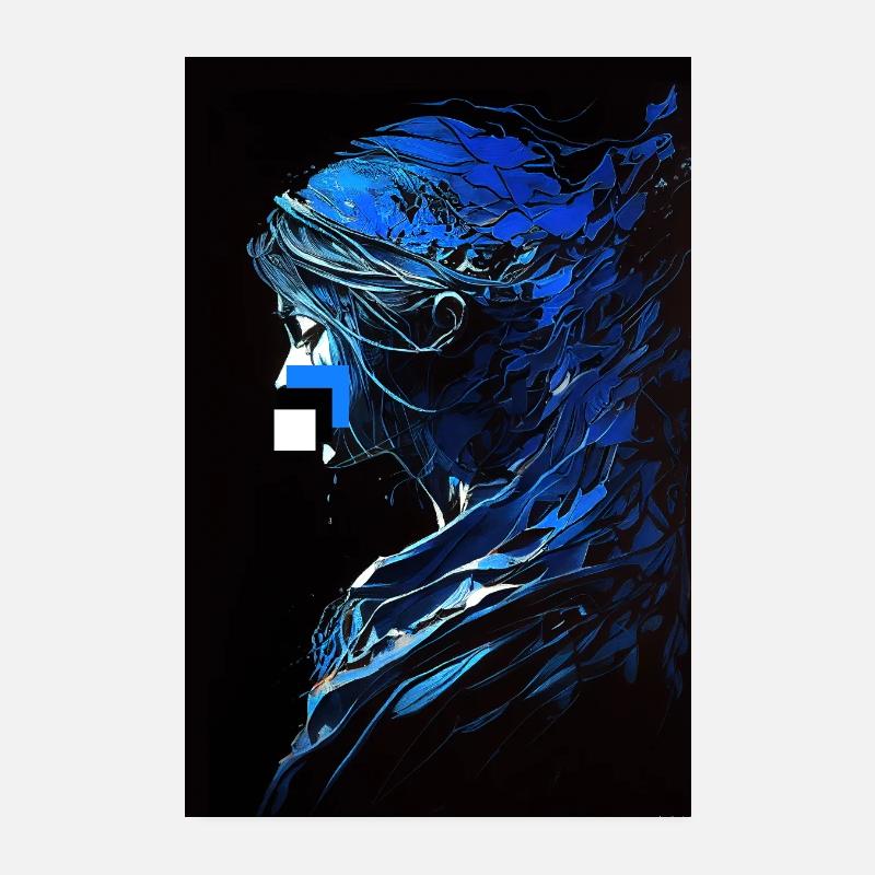 Fille bleue, Sahar Poster 20 x 30 cm