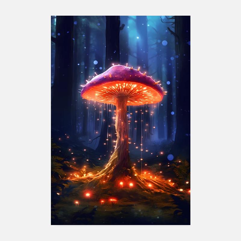 Mushroom Mushrooms Funghi Champignon Forest Poster 8" x 12" (20x30 cm)