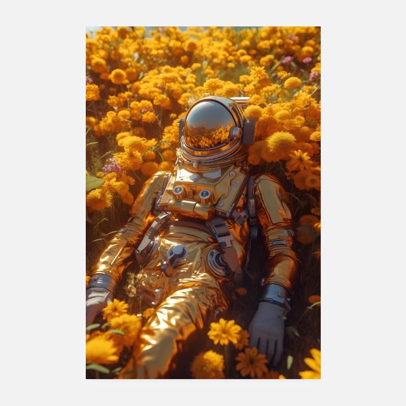 Astronaut Flowers Infinity Poster 8" x 12" (20x30 cm)