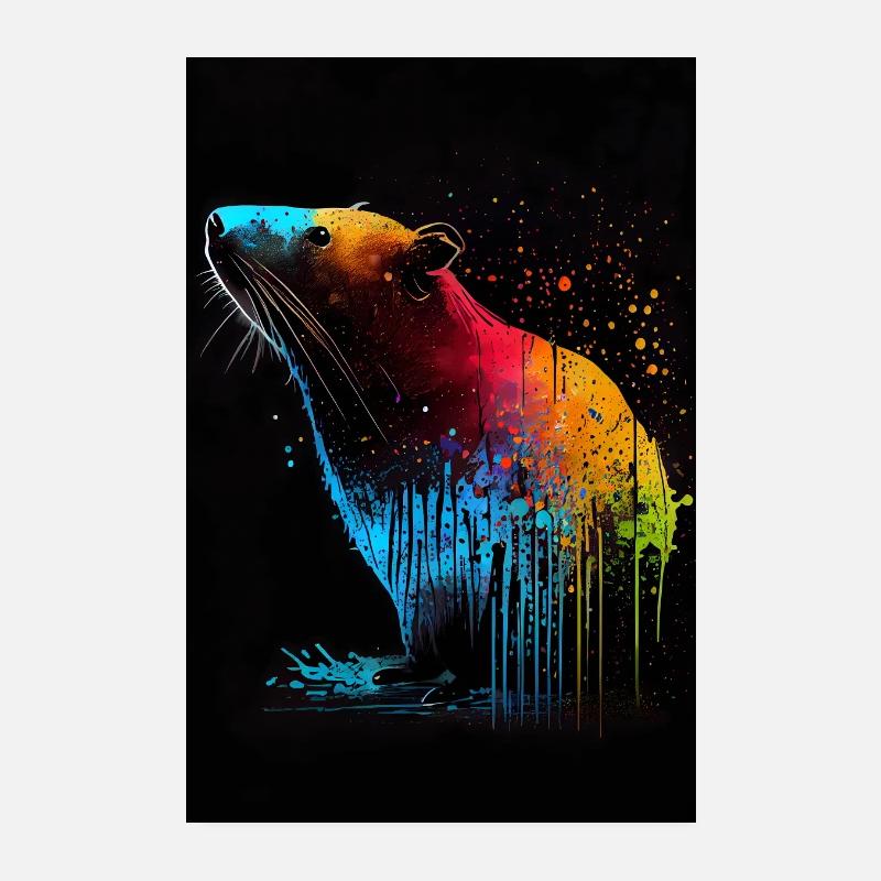 Capybara Colorful Poster 8" x 12" (20x30 cm)