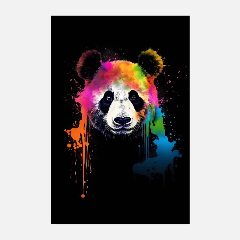Panda Colorful Poster 20x30 cm