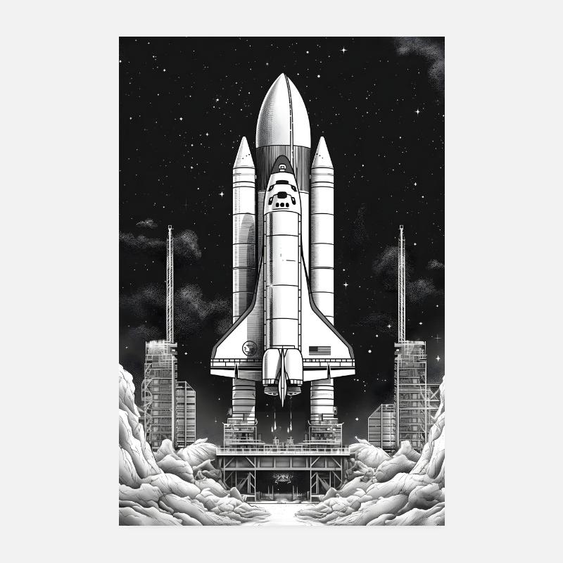 Astronaute de fusée Espace Poster 20 x 30 cm
