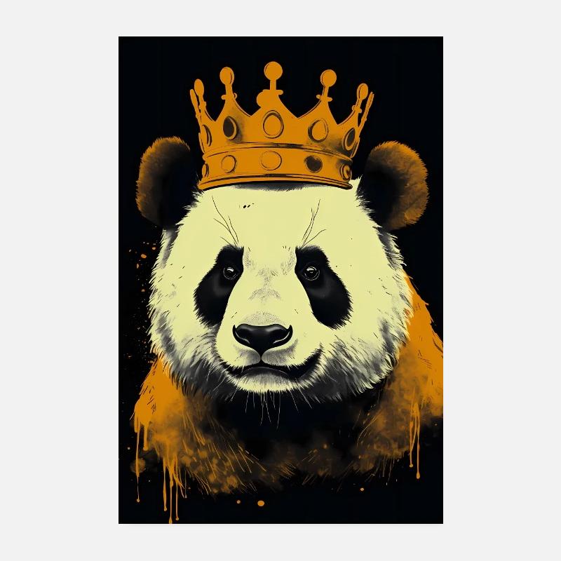 Panda With Crown Poster 20x30 cm