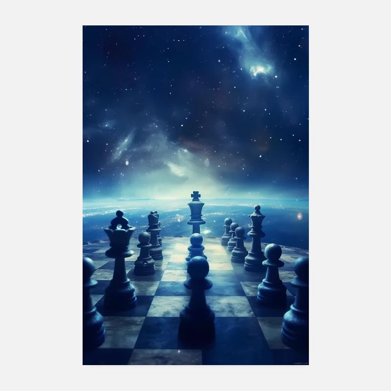 Espace joueur d’échecs Poster 20 x 30 cm