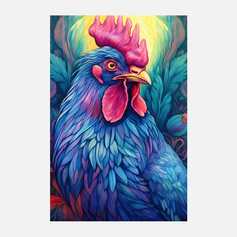 Huhn Hühner Bauernhof Tier Hahn Landwirt Bauer Poster 20x30 cm