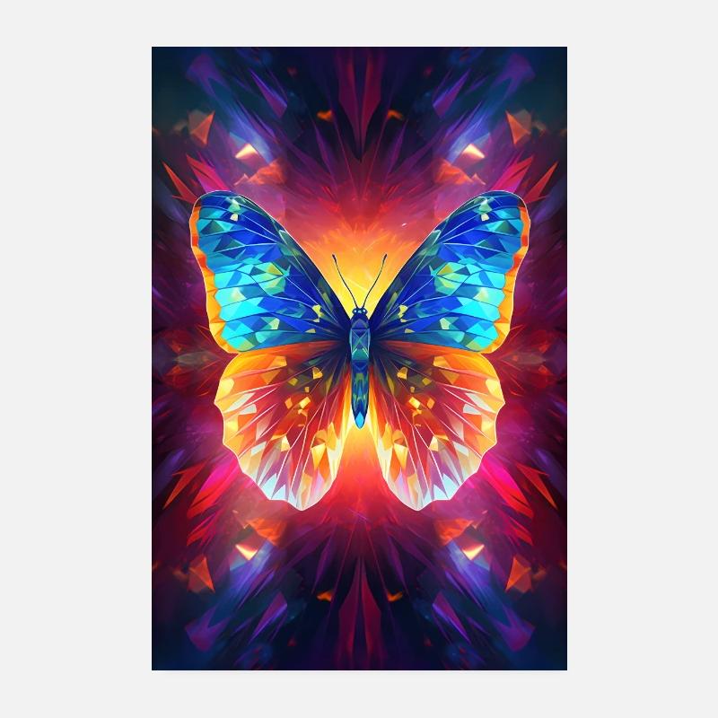 Papillon Monarque Papillon Papillons colorés Poster 20 x 30 cm