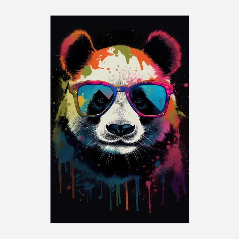 Panda With Sunglasses Poster 20x30 cm