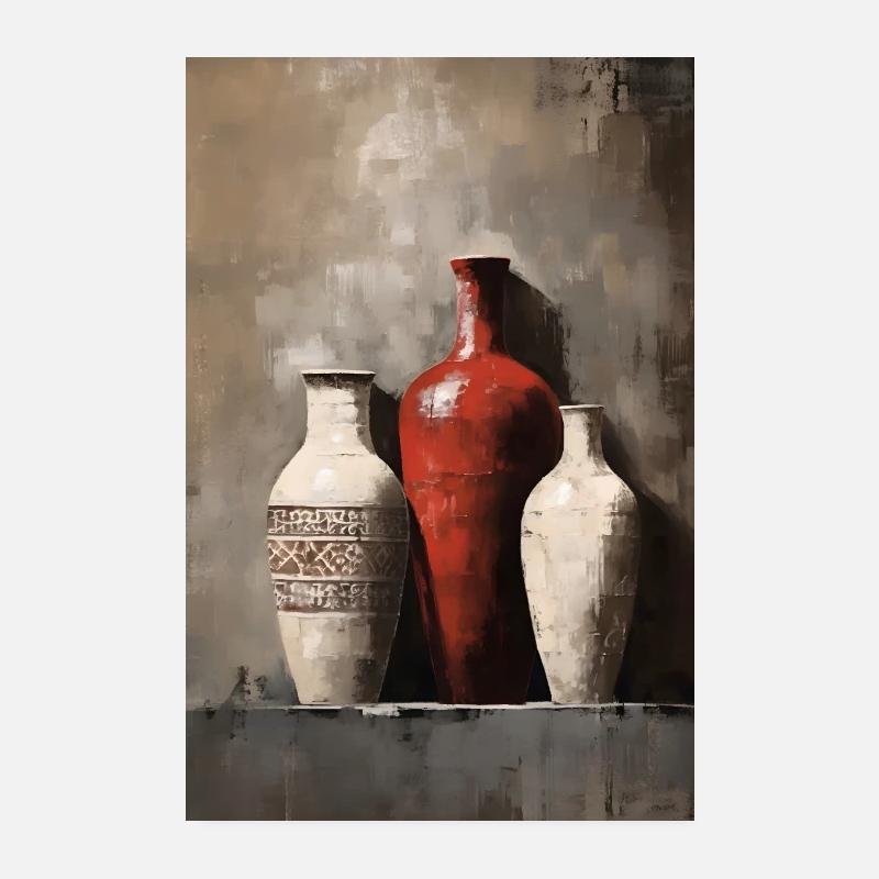 Blumen Vasen Gemälde Poster 20x30 cm