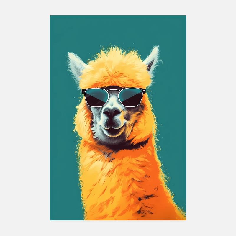 Alpaga Llama Popart Poster 20 x 30 cm