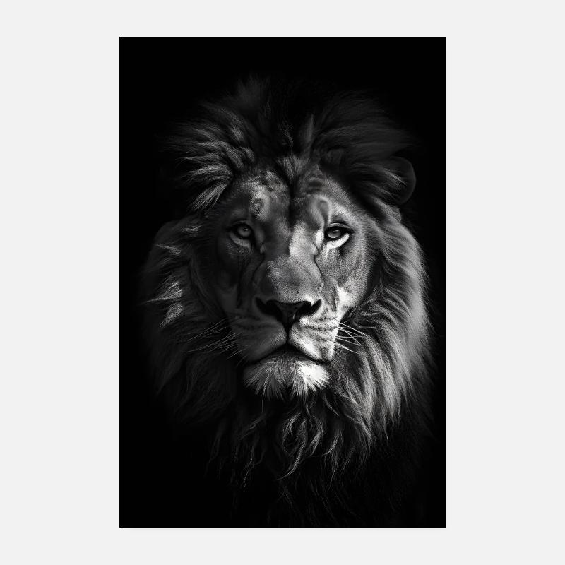 Lion Portrait Poster 20 x 30 cm