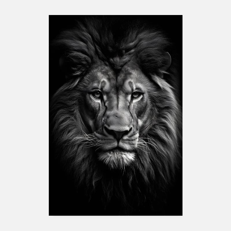 Lion Portrait Poster 20 x 30 cm