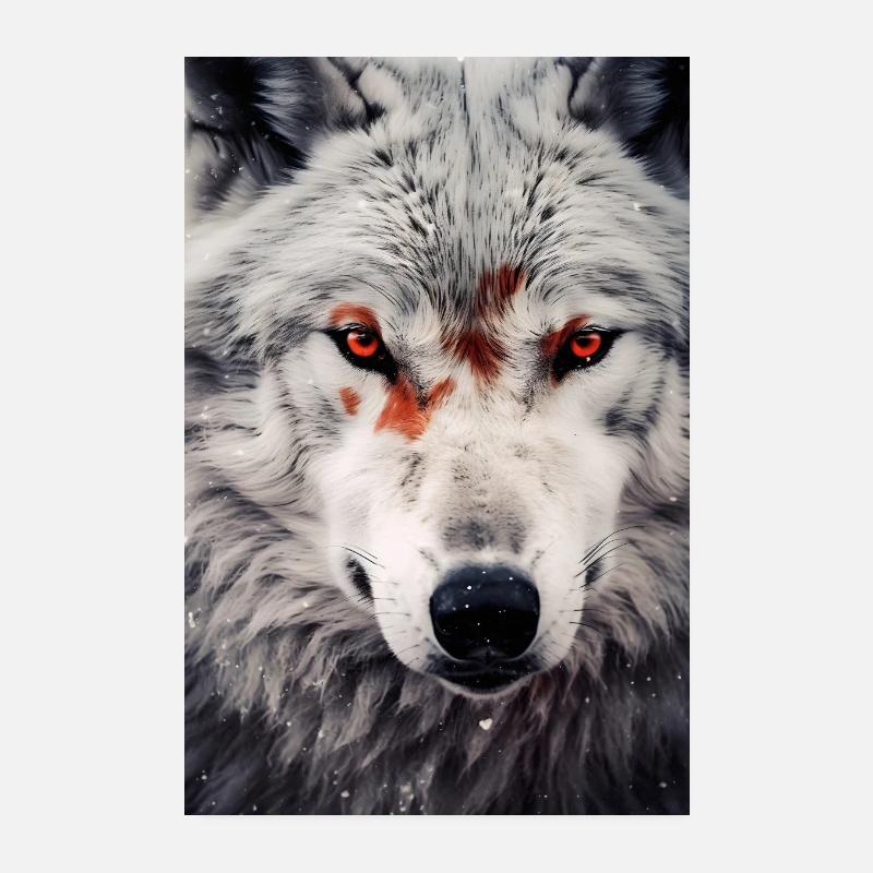 Wolf Face Blood Poster 8" x 12" (20x30 cm)