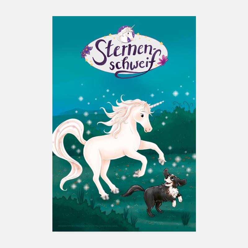 Sternenschweif Und Fleck Springen In Der Nacht Poster 20x30 cm