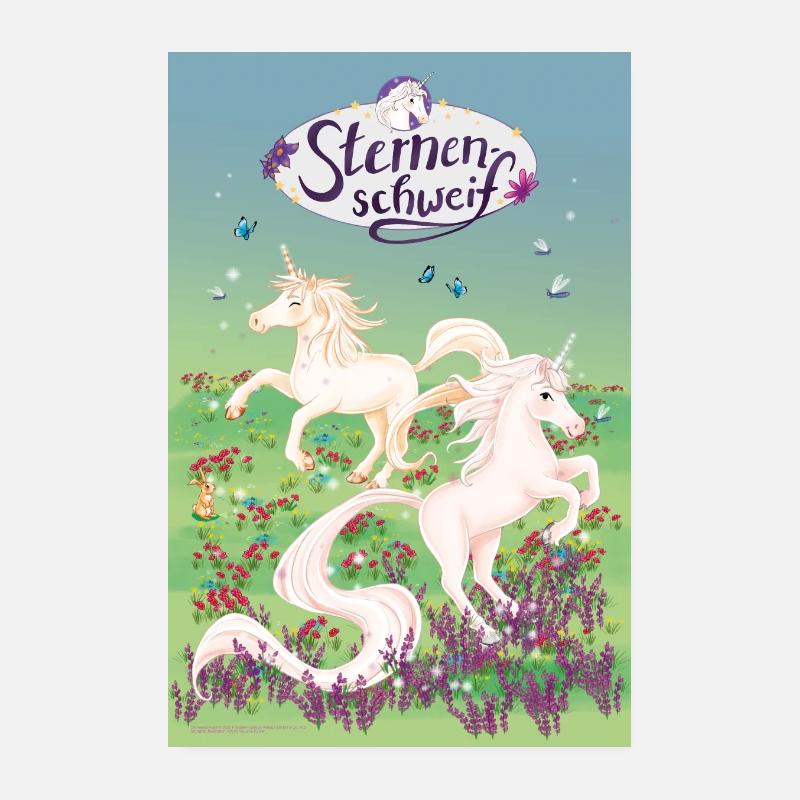 Sternenschweif Springende Einhörner Auf Der Wiese Poster 20x30 cm