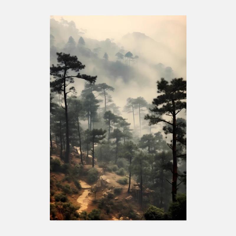 Forest Fog Poster 8" x 12" (20x30 cm)