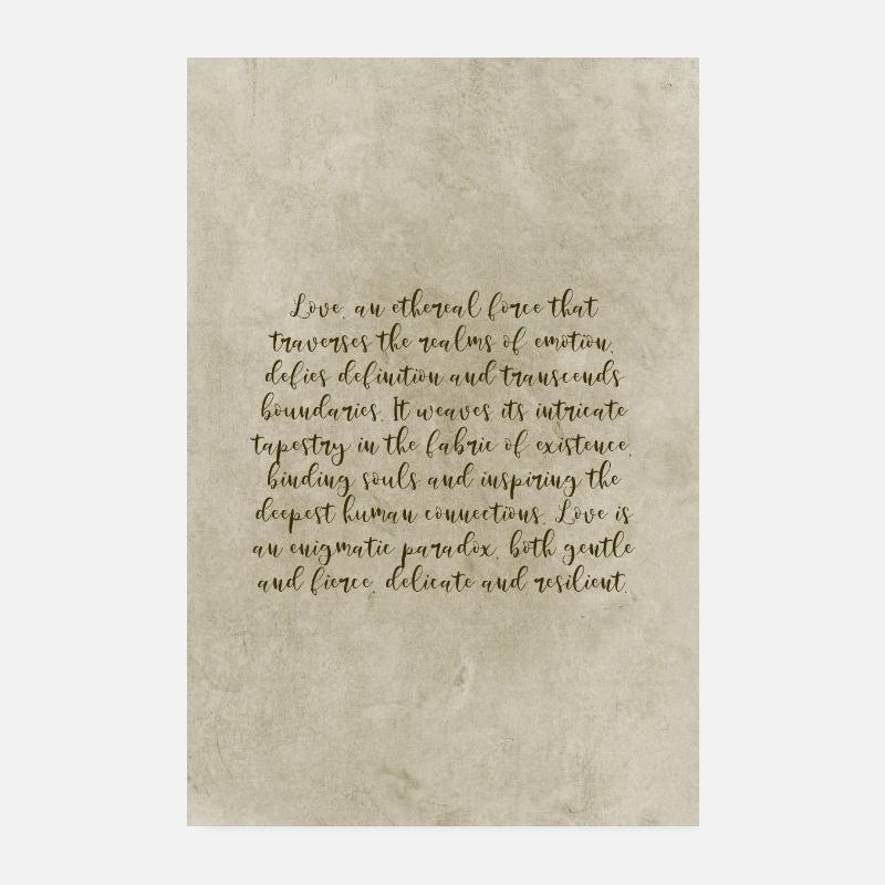 Texte philosophique sur l’affiche d’amour Poster 20 x 30 cm