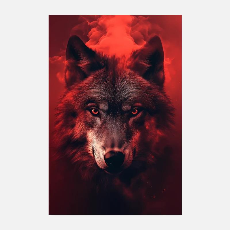 Wolf Wölfe Tier Jaulen Animal Poster 20x30 cm