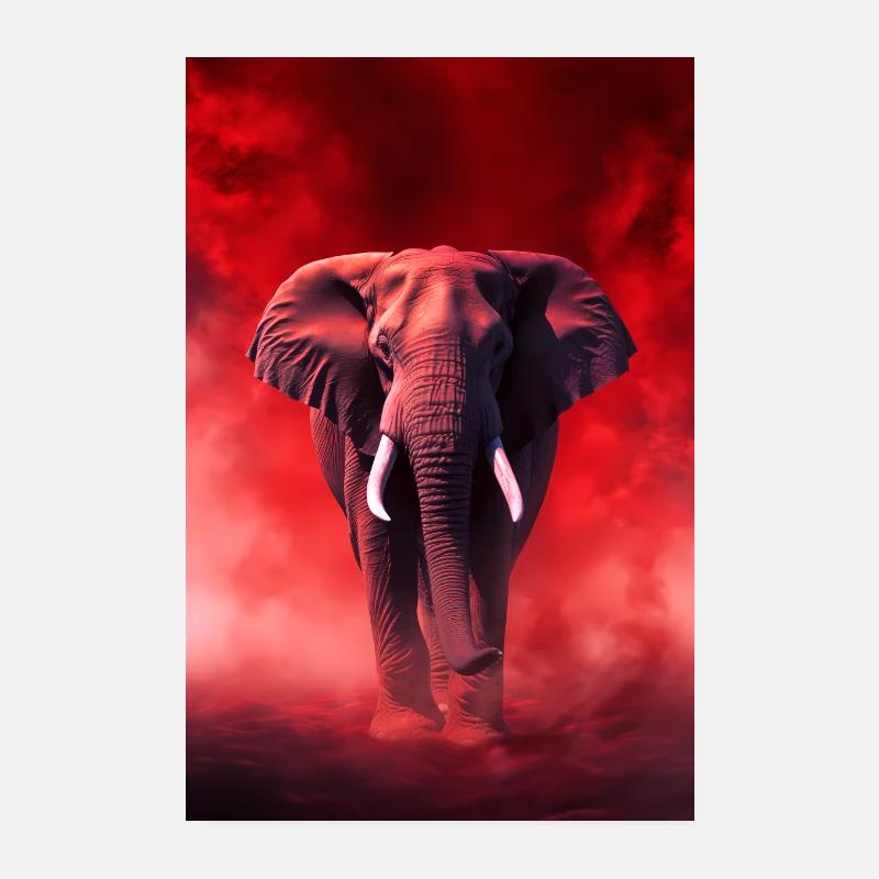 Elefant Tier Elefanten Zoo Smoke Poster 20x30 cm