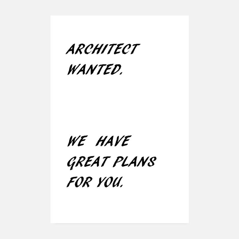 ARCHITECTE - Poster 20 x 30 cm - blanc