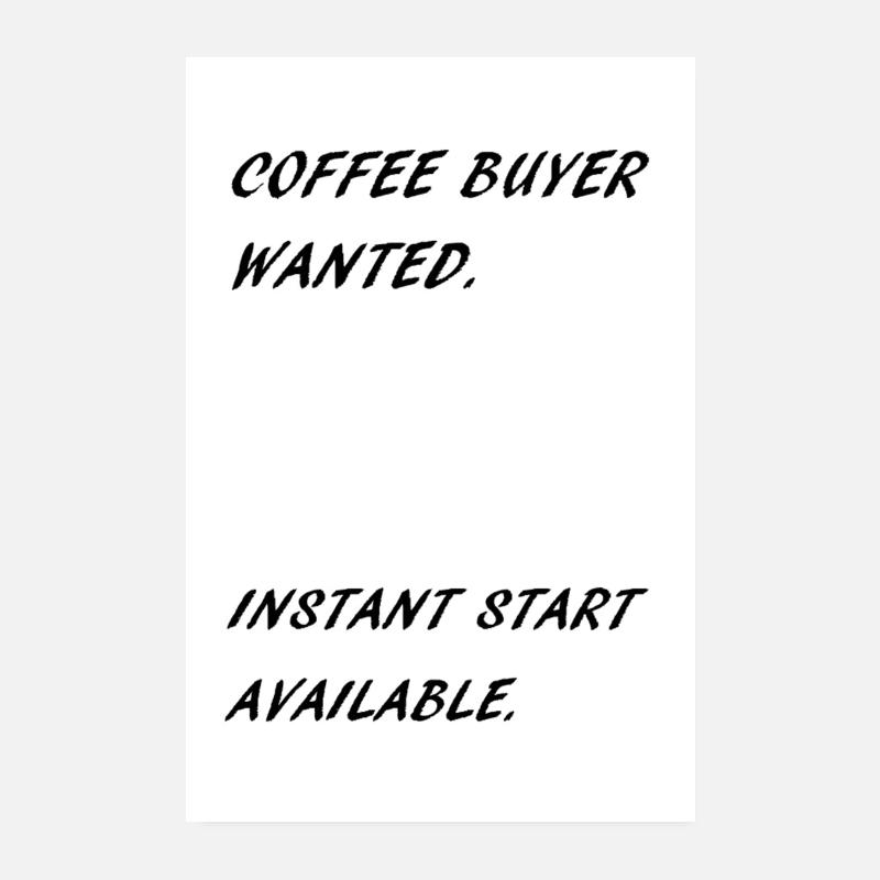 KAFFEE - Poster 20x30 cm - Weiß