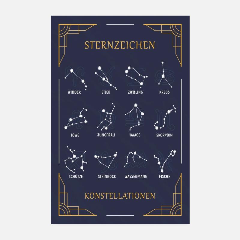 Sternzeichen Konstellationen - Poster 20x30 cm - Weiß
