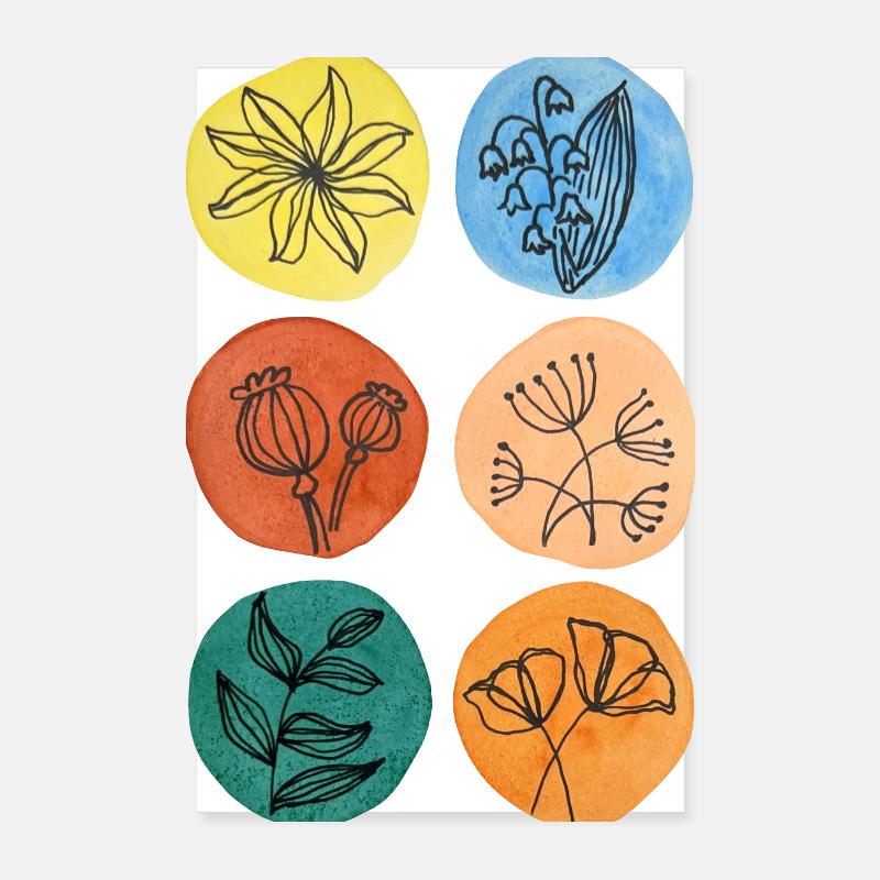 bunte Blumen Muttertags Geschenk Floristin Flora Poster 20x30 cm
