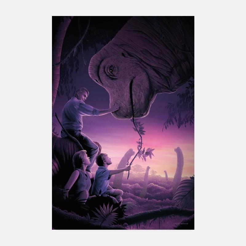 Jurassic Park Incontro con il Brachiosauro - Poster 20x30 cm - bianco