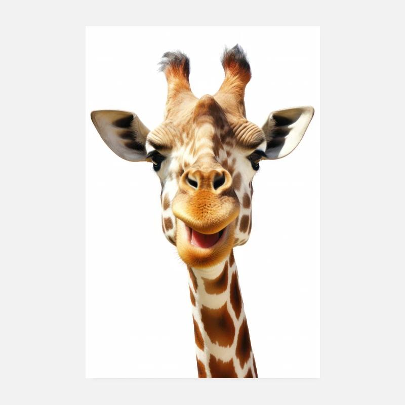 Lächelnde Giraffe Poster 20x30 cm