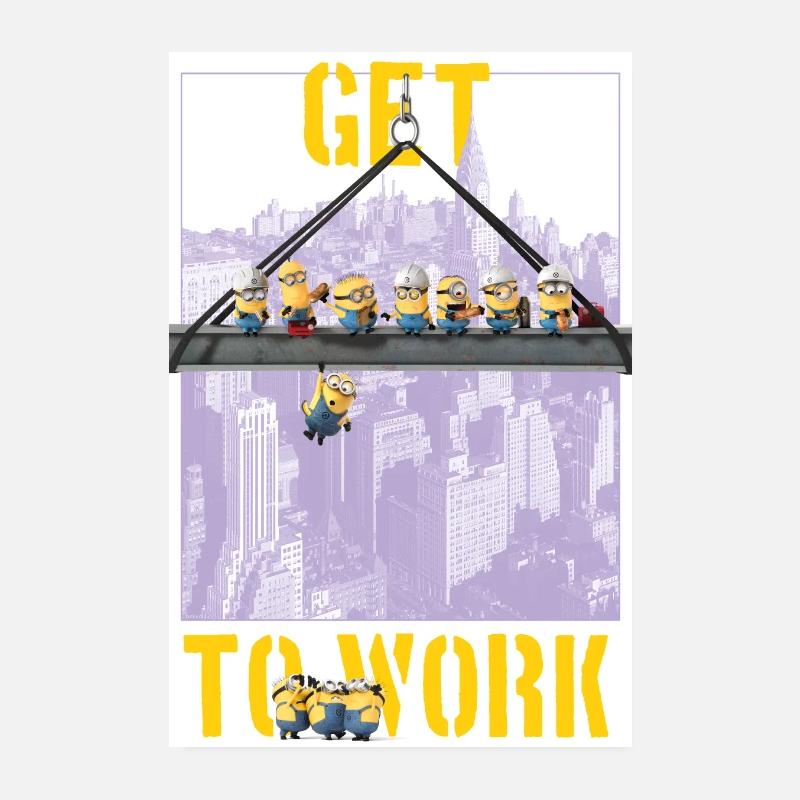 Minions Get To Work - Poster 20x30 cm - Weiß