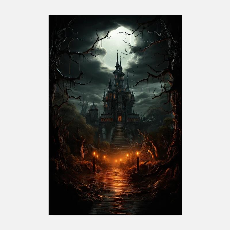 Maison hantée / palais. Décor d’Halloween Poster 20 x 30 cm