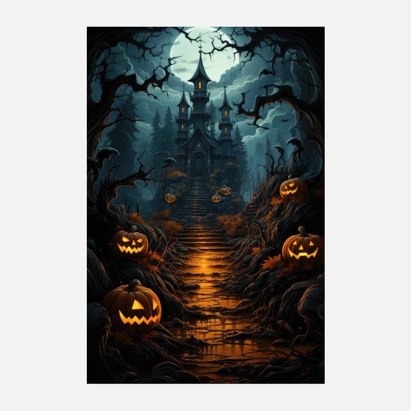 Maison hantée / palais. Décor d’Halloween Poster 20 x 30 cm