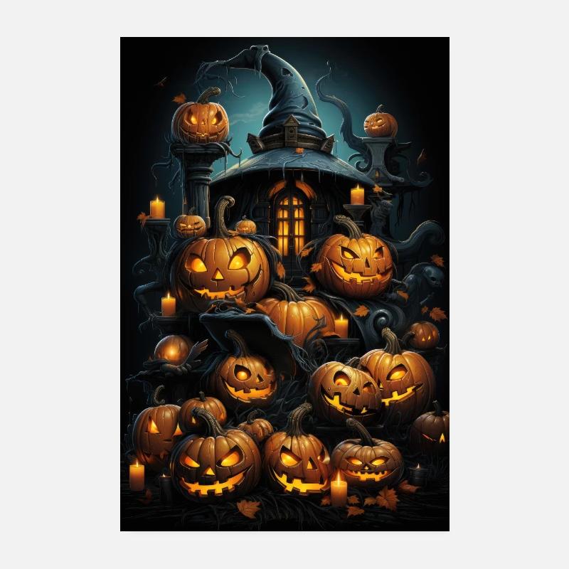 Maison hantée / palais. Décor d’Halloween Poster 20 x 30 cm