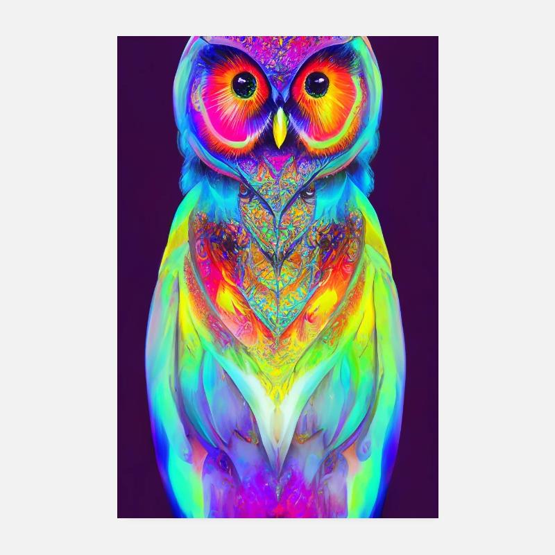 Prismatic Owl Poster 20x30 cm
