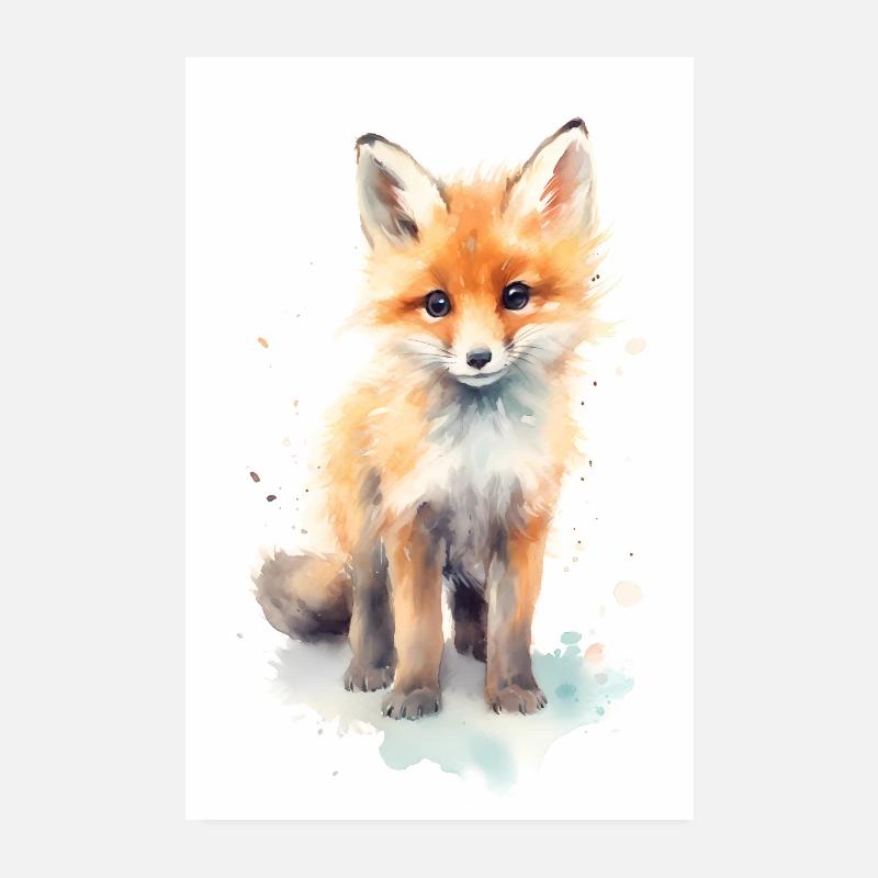 Fuchs Füchse Tier - Poster 20x30 cm - Weiß
