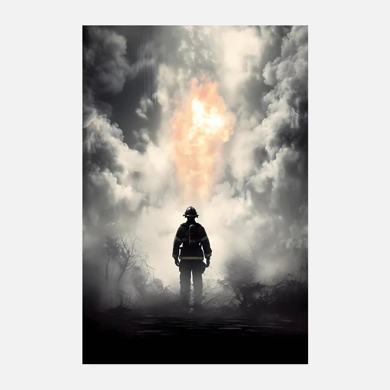 Fireman Poster 8" x 12" (20x30 cm)