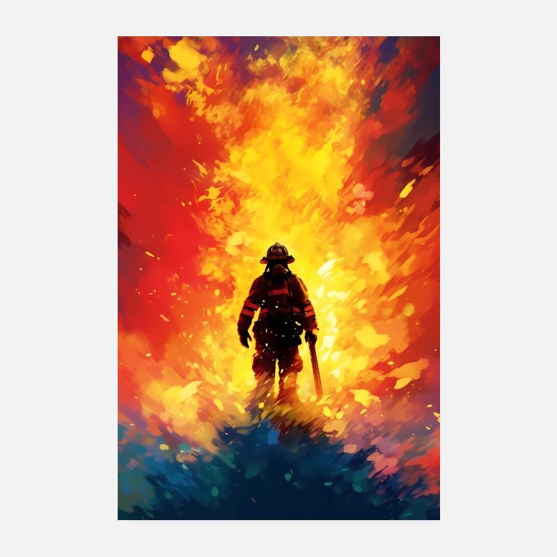 Feuerwehrmann Poster 20x30 cm