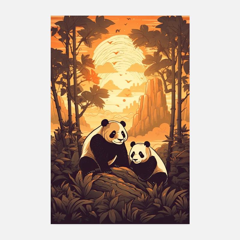 La forêt de bambous A Panda s Home Poster 20 x 30 cm