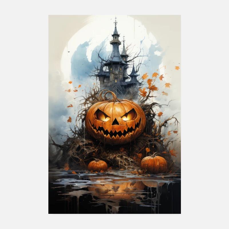 Maison hantée / palais. Décor d’Halloween Poster 20 x 30 cm