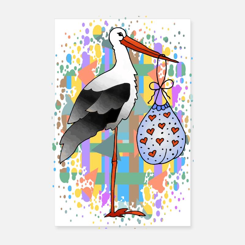 Stork Poster 8" x 12" (20x30 cm)