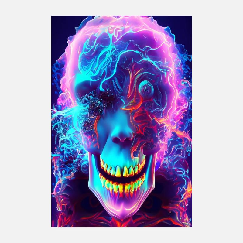 Woman Skull Head Poster 20x30 cm