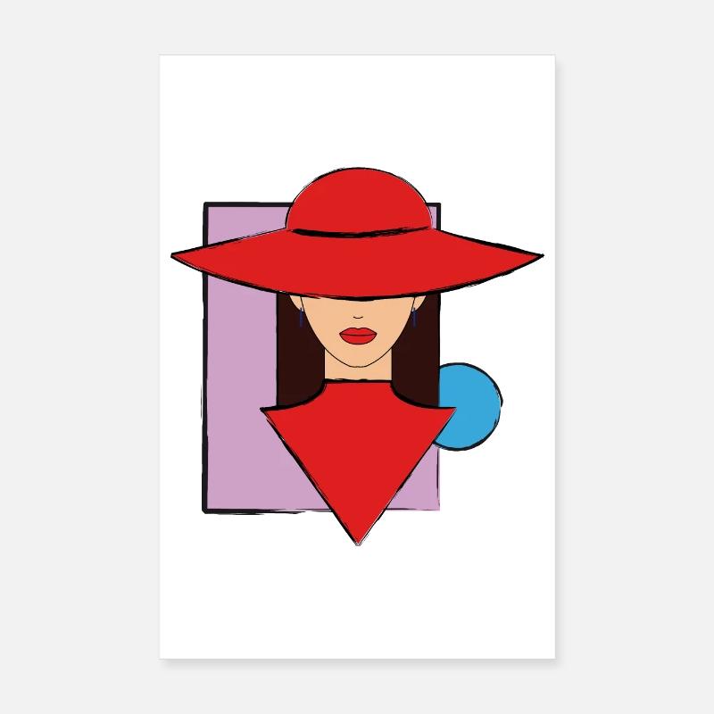 Frau mit Hut Poster 20x30 cm