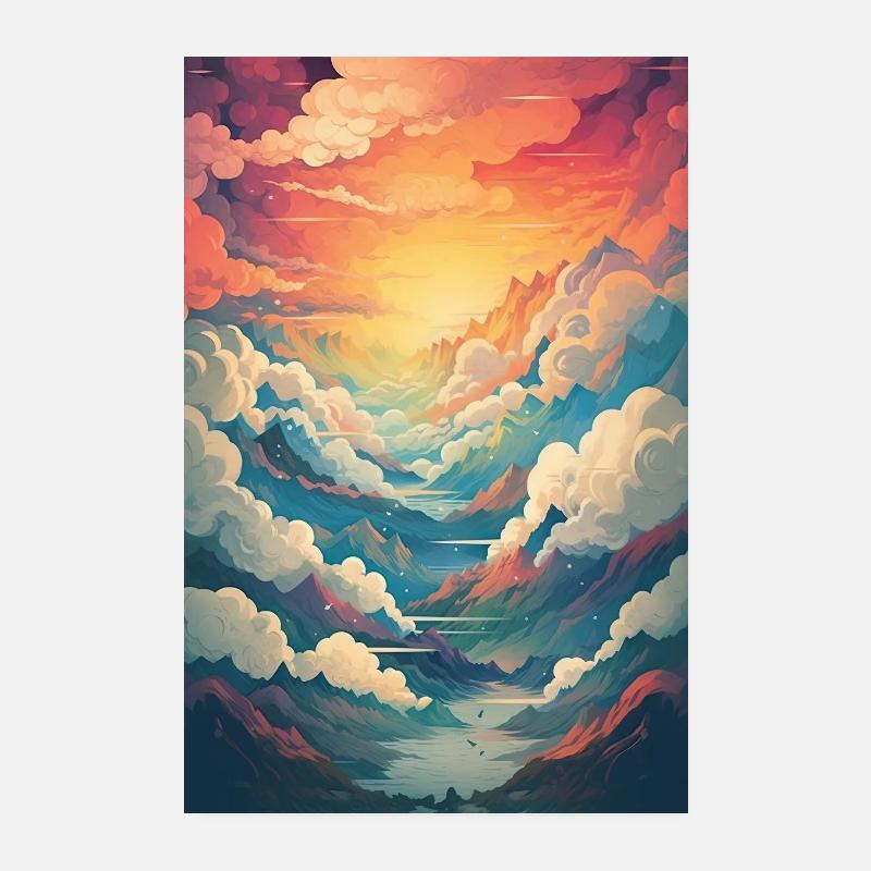Poster mit buntem Tal Poster 20x30 cm