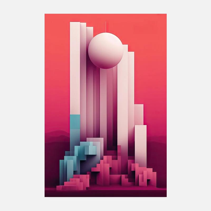 Architectural style poster in colorful design Poster 8" x 12" (20x30 cm)